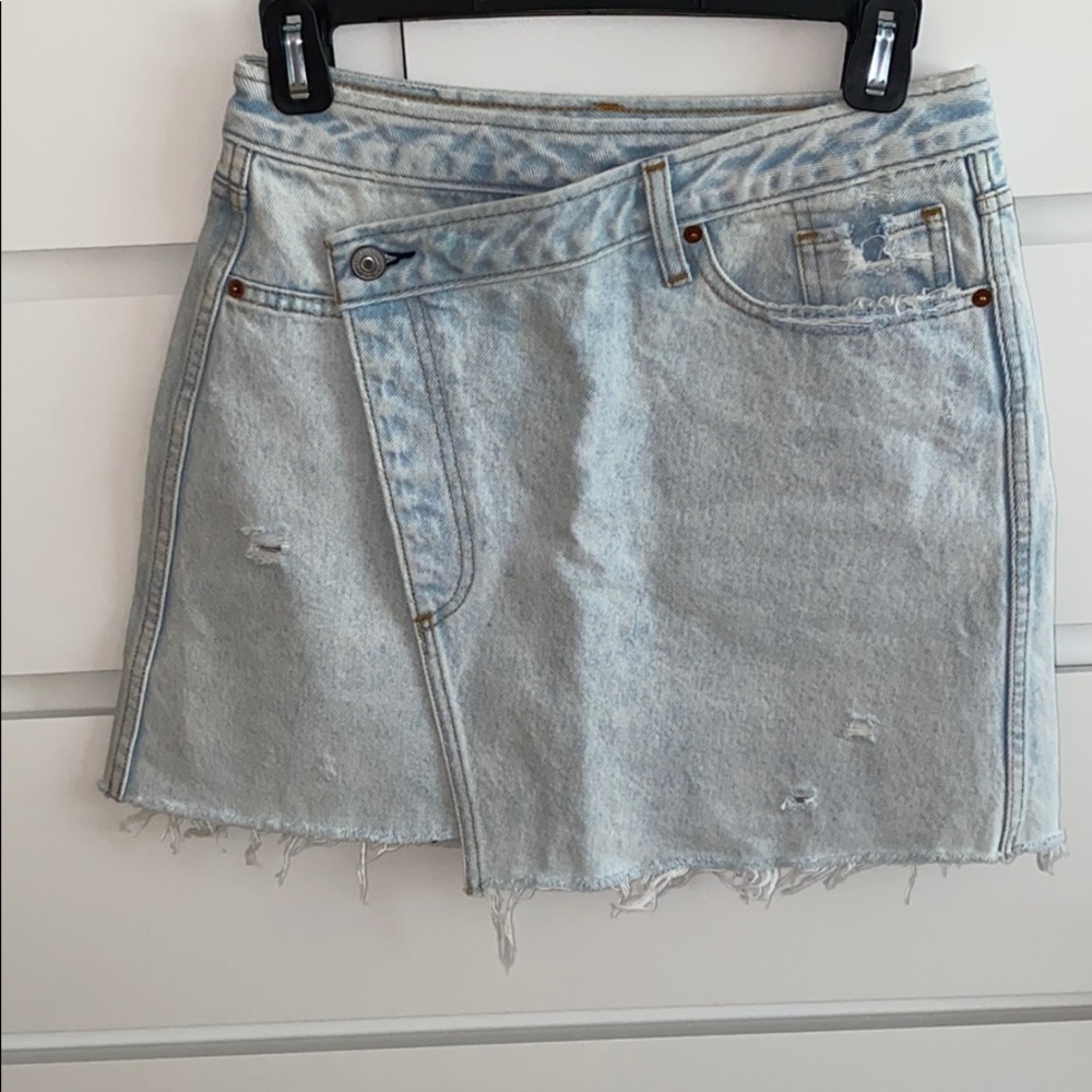 A&F Destroyed Denim Mini Skirt